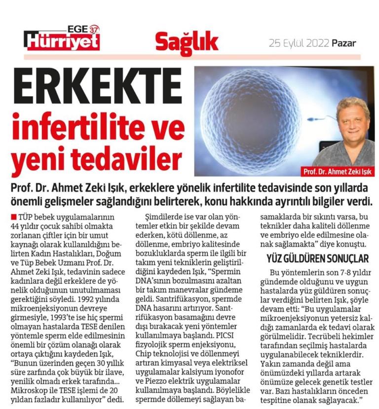 Prof. Dr. Ahmet Zeki Işık basında — 1
